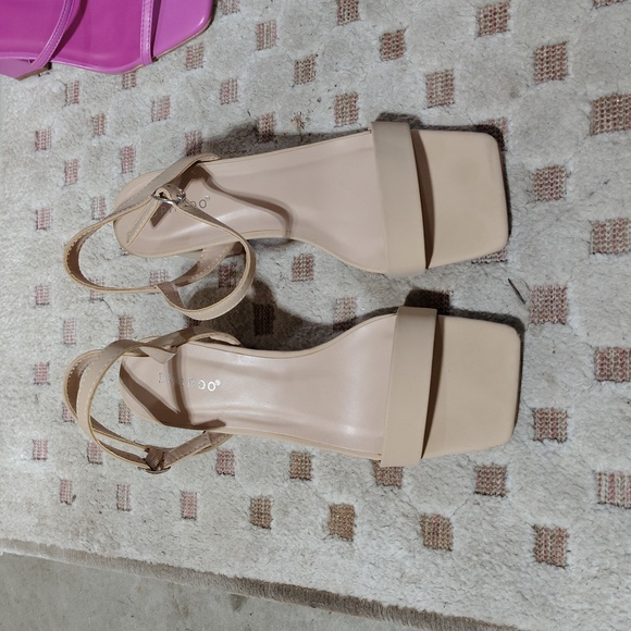 Shoes - Beige Ankle Strap Sandals